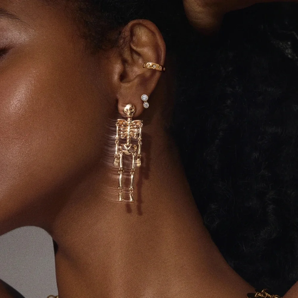 Baublebar Drop Dead Hottie Gold Skeleton Earring